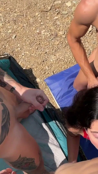My Husband and I Came to the Lake to Relax, But Something Went Wrong... Group Sex in Nature | Clip 1