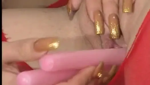 Pantyhose lesbians pussy licking and dildoing passionately