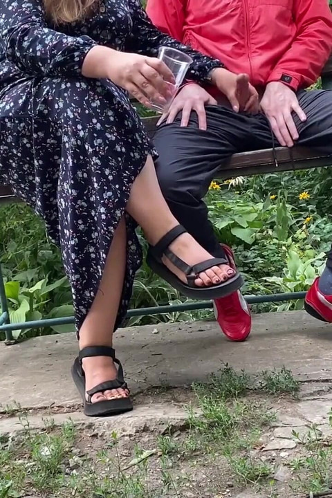 Mature Stepmom Milks My Dick Outdoors in the Park