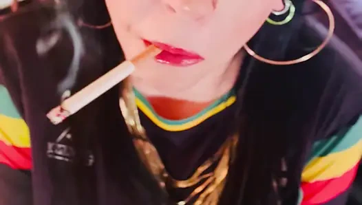 British Mom Tina Snua Double Pumping A Cigarette - Smoking Smoker Smokes OMI OME Drifting