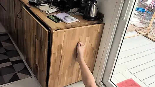 Horny Beautiful Cute Teenage Masturbation Shot from Above with Dildo and Blowjob
