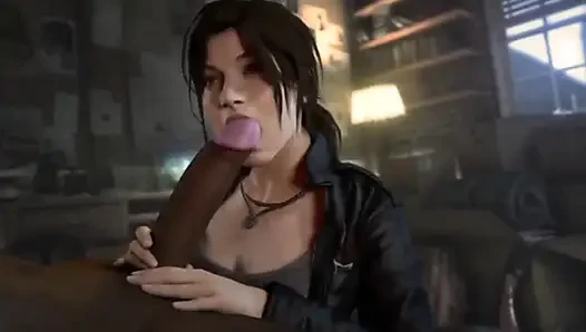 Lara Croft büyük yarakları emiyor ve sikiyor