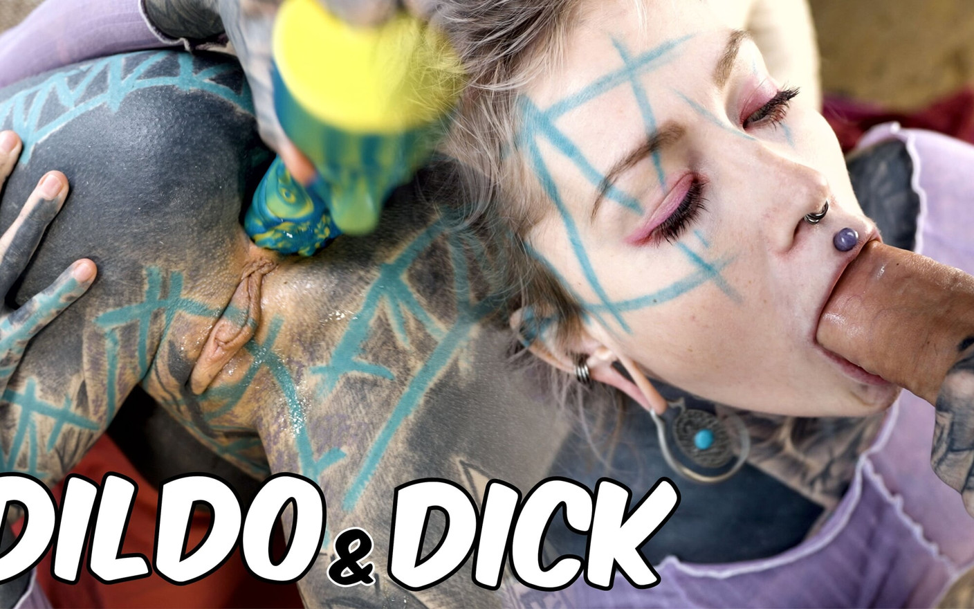 Tatuerade Hippies anal jävla med stor leksak och bli knullad av Riktig stor kuk