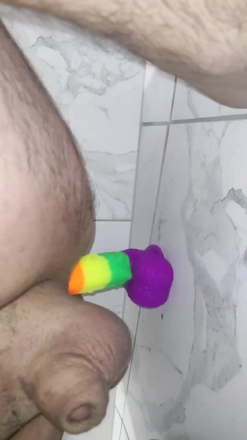 Jumping into my big dildo