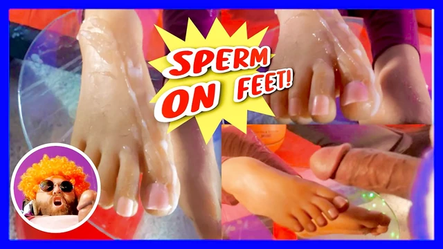 Life Size Sex Dolls Feet Gets Massive Cum Blast While Man Moans Loud