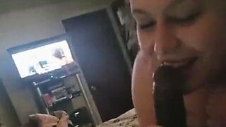 White bitch sucking while on the phone with her man