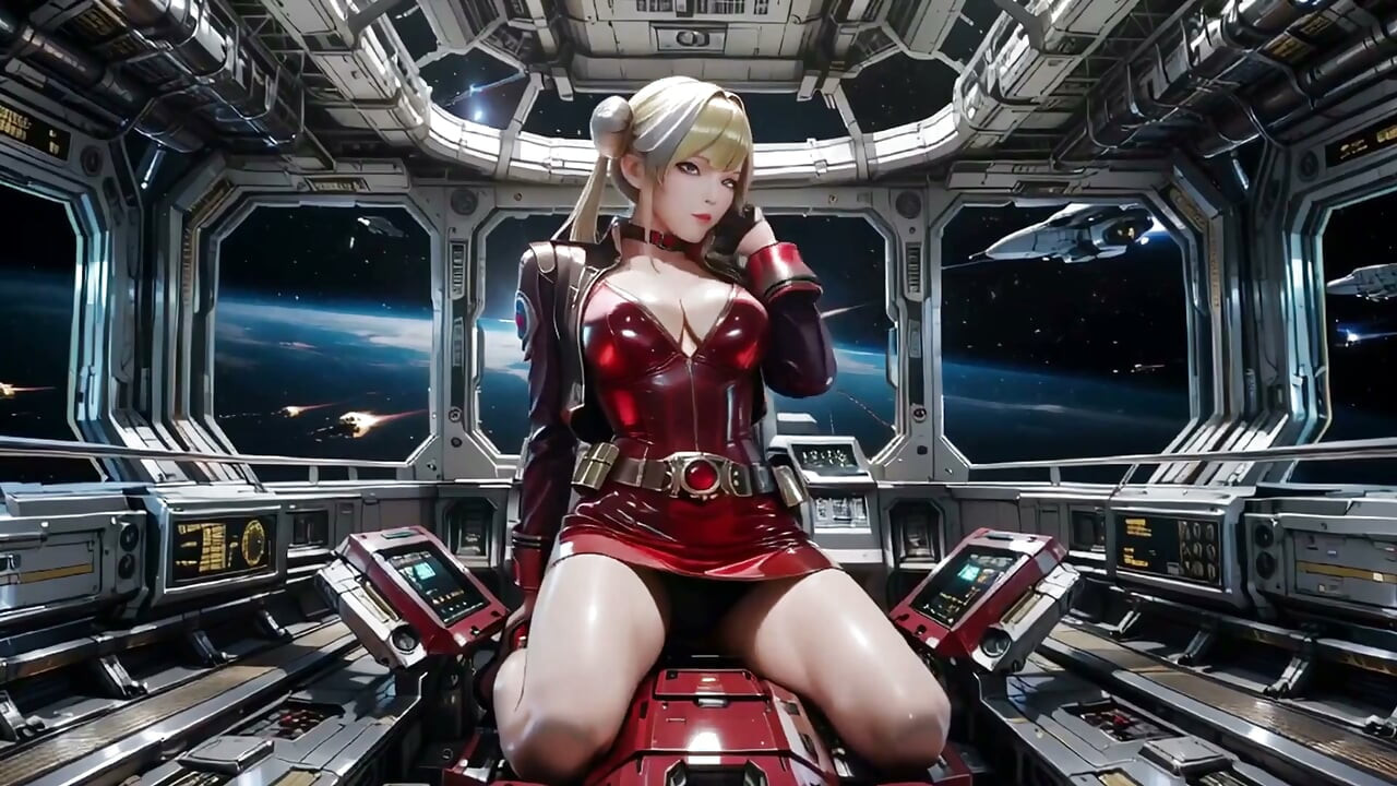 ¡La armadura roja de la nave, la mirada privada del comandante rubio!