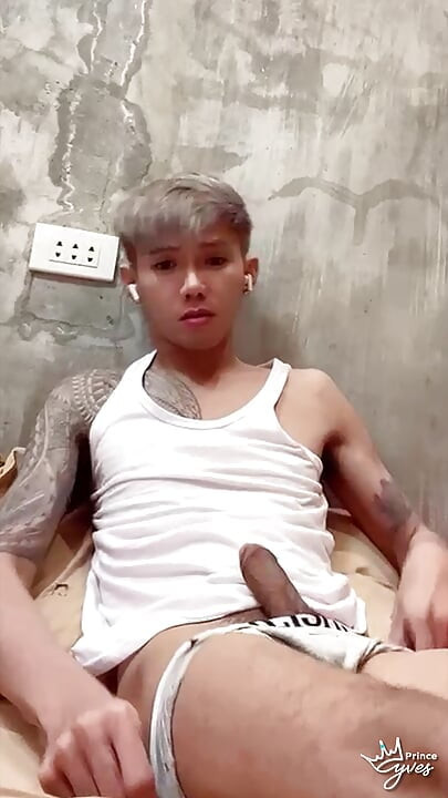 Inked Boy Nipple Tease, Jerking Off, and Cumming