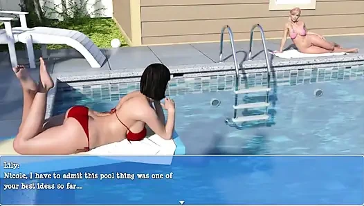 Ландыш: две сексуальные обнаженные домохозяйки у бассейна, эпизод 18