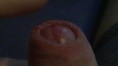 Shaved Cock With Cum Filled Balls Foreskin Play With Pre-Cum