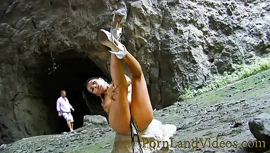 Beautiful Latina milf having squirting orgasm from big white cock