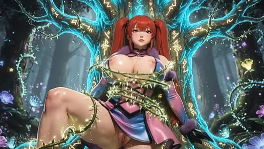 Shermie King of fighters magische waldrebe gefesselt 3D Hentai