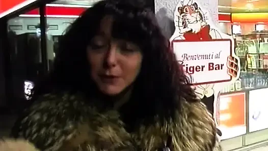 Horny MILF Stuffing Huge Dildo in Highway Adventure