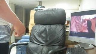 Cumshot on leather chair 6 ( best one yet)