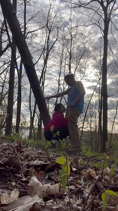 Hot milf fucked doggy after hike