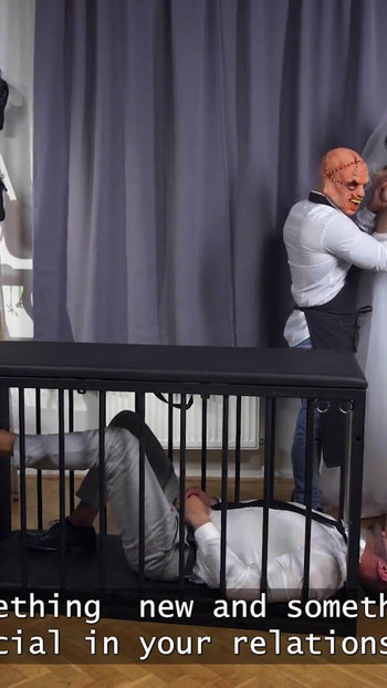 Snažan trenutak iz "VIP4K.  prije vjenčanja u Fetiš Funhouse!"