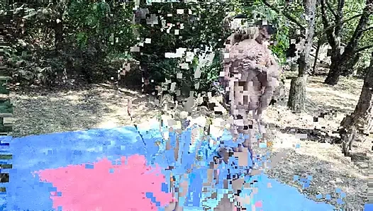 At the Backyard, Hot Teen Lana Pleasure Her Boy