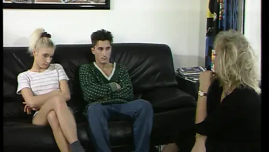 Big boobed German MILF shares dick with stunning teen doll