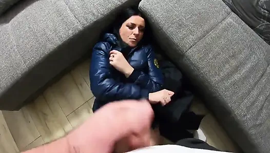 Tiefer blowjob, komm auf meine unterjacken