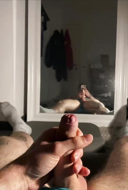 Jerking in front of a mirror