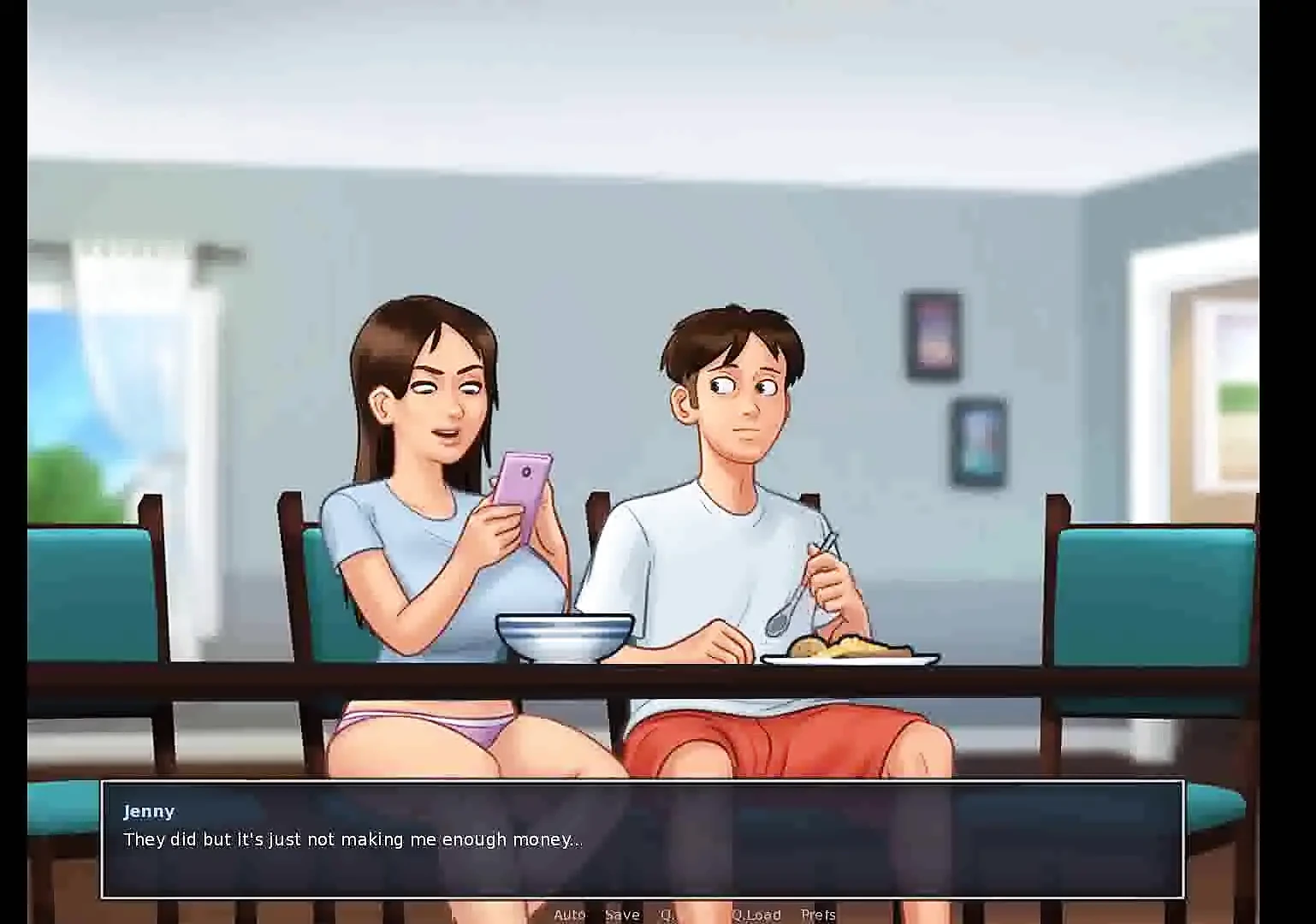 Summertime Saga: adik tiri menunjukkan teteknya kepada abang tirinya ep 50, 51