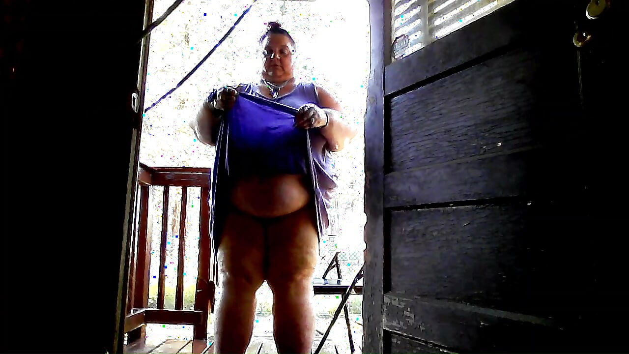 Showering in the water hose. pt 3