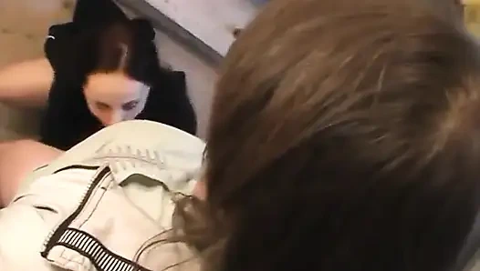 Dark haired teen pussy licked and slammed by old dude