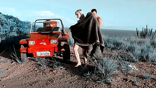 Hot Busty Blonde Fuck with Her Boyfriend on the Top of the Car