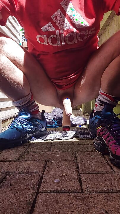 Nike TN TLs. Fucking myself and cumming in the garden