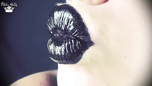 Siyah parlak dudaklardan öpücükler asmr 31 talimatı