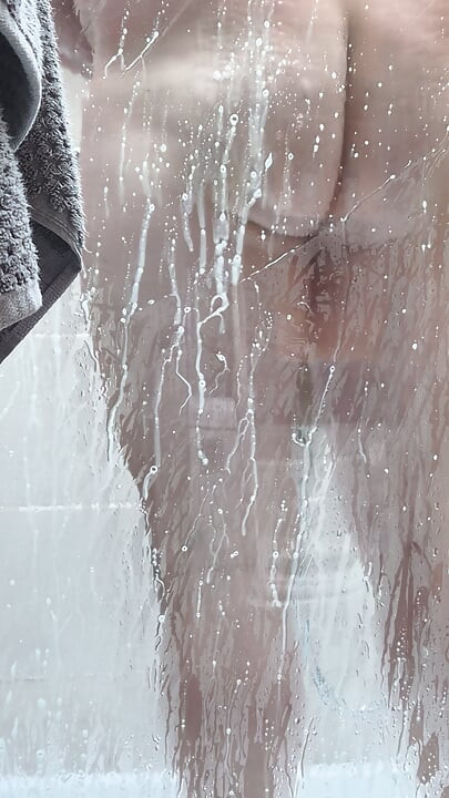 Man shower. Ass dick cock cleaning close up
