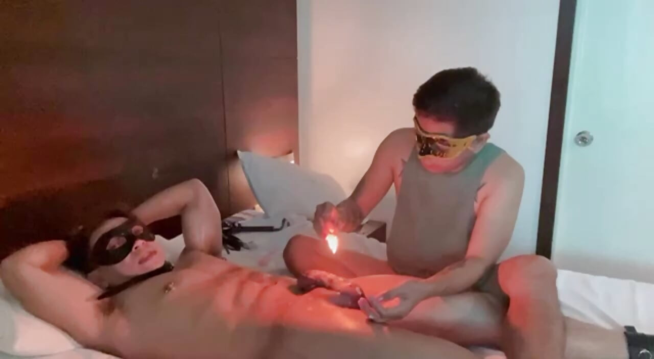 Hotel BDSM Games: Filipino Twinks Spanked with Hot Wax