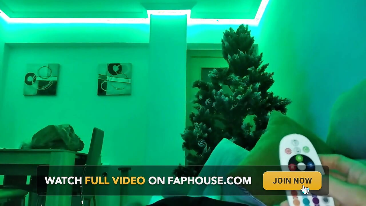 Big Cock Amateur Guy Jerks off in Living Room, Short but Intense Cumshot and Orgasm Under Led Light