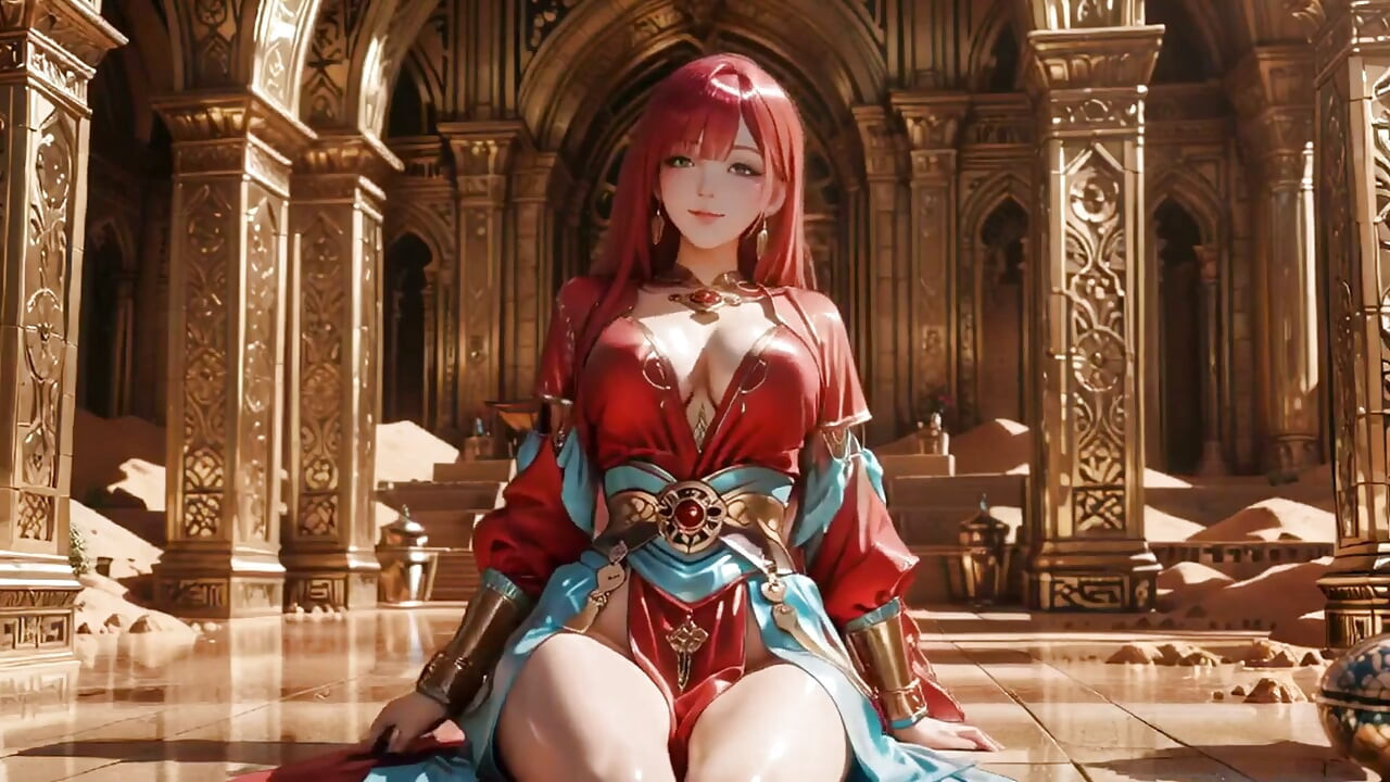 砂漠の赤の女王！黄金宮殿での怠惰な午後。
