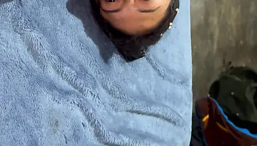 Very hot schoolgirl gets disturbed in front of a stranger