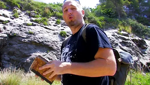 Hot stud gets seduced in a cave