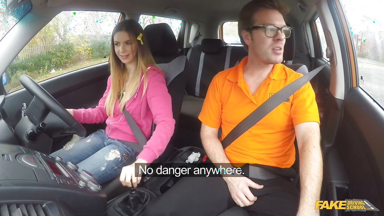 Fake Driving College - Italian Student Stella Cox Seduces Instructor for a Fast Hardcore Driving Pass