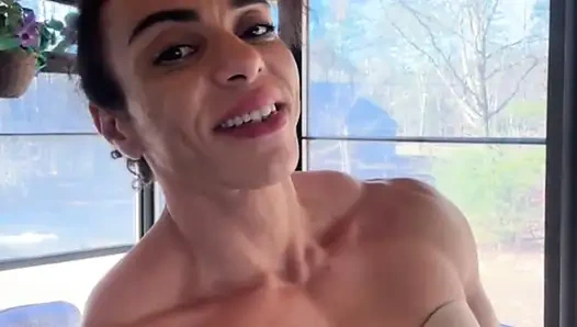 Tight ass muscles shake with wild unapologetic flexing