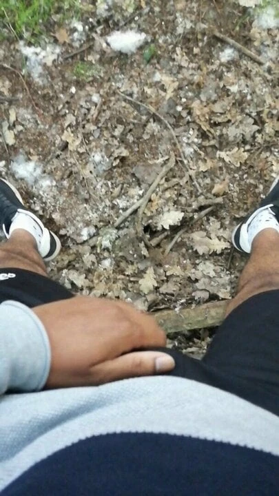 Wanking outdoor