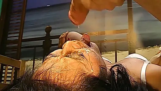 Leilas Cum Masked Facial and Hard Pussy Pounding