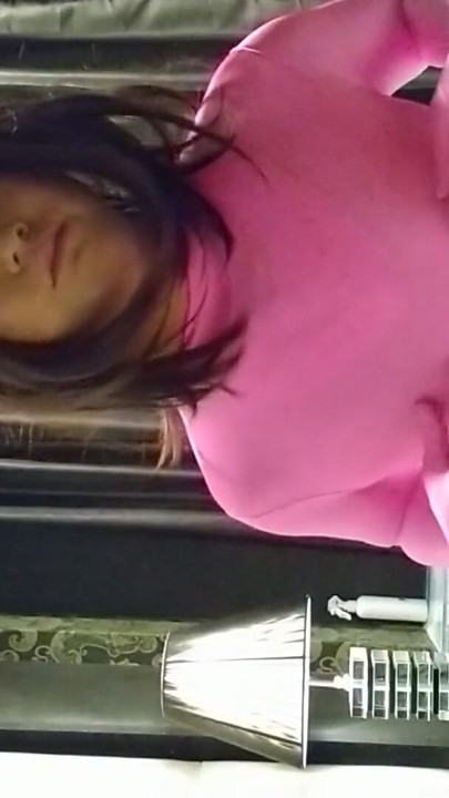 Cross-dressing boy masturbates in pink full-body tights | Clip 1