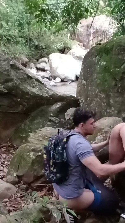 FINAL PART. I REALLY ENJOY FUCKING IN NATURE.. I'm going to the forest to fuck my friend, he cums on my leg | Clip 1