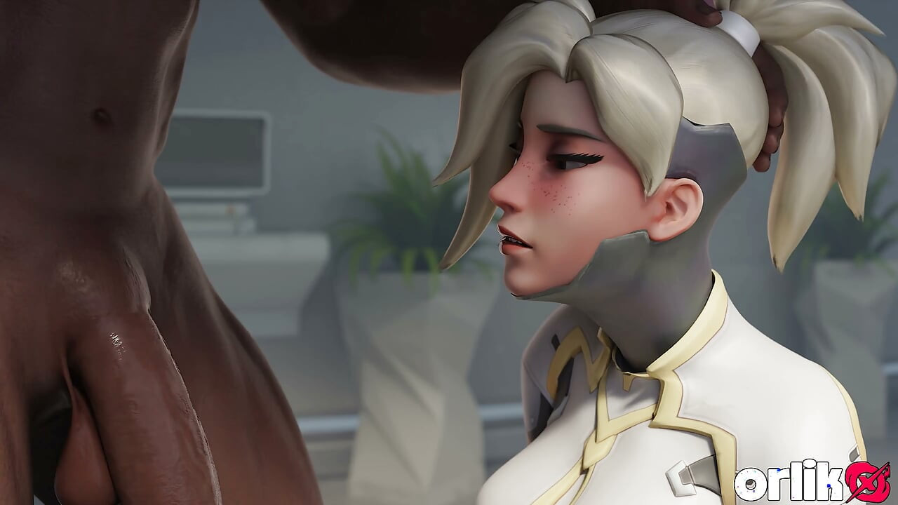 Overwatch mercy dr. ziegler - animasi penetrasi ganda pasien kulit hitam besar
