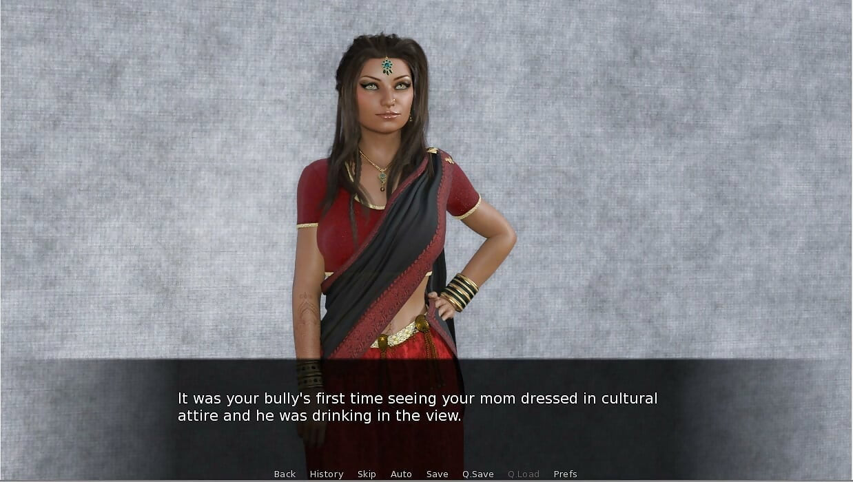 Desi MILF Seduction - Gameplay - Roleplay - Saree Wearing Stepmom Fucked by Stepson Bully