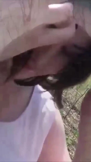 Emotional moment from "German College Teen Elisa Seduce to Fuck in Park in Berlin"