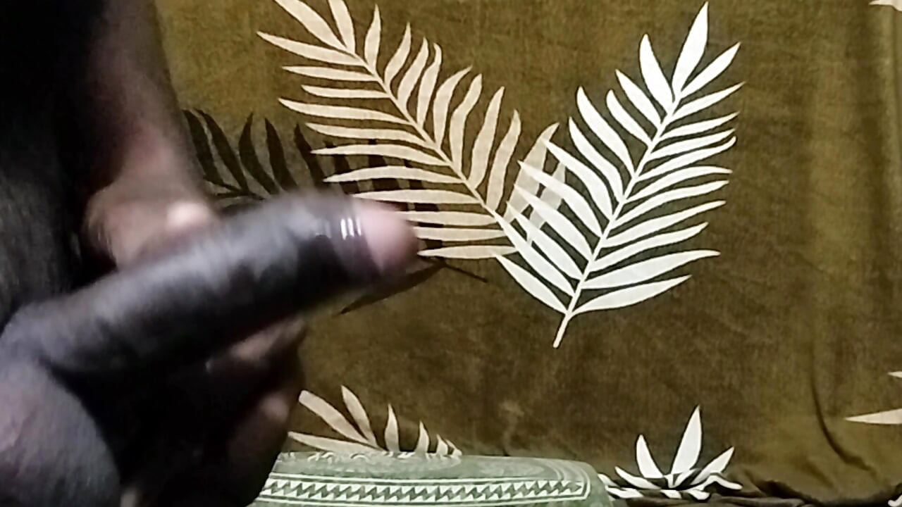 Indian Black big cock boy masterbating and cumming