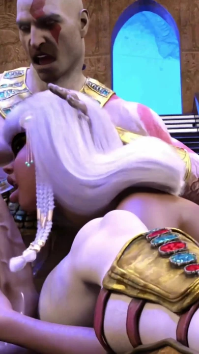 Unforgettable moment from "Kratos in Anubis's harem - Animation"