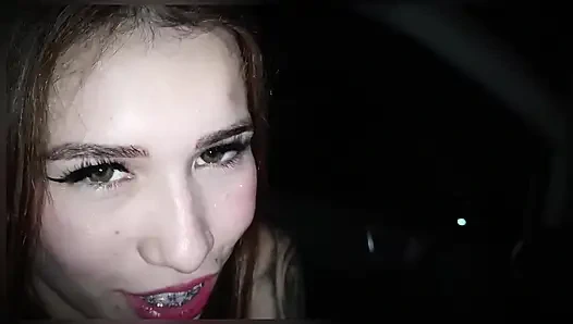 Nächtlicher Spaziergang durch die Stadt und analer Creampie mit der notgeilen Teenagerin meiner Stiefschwester