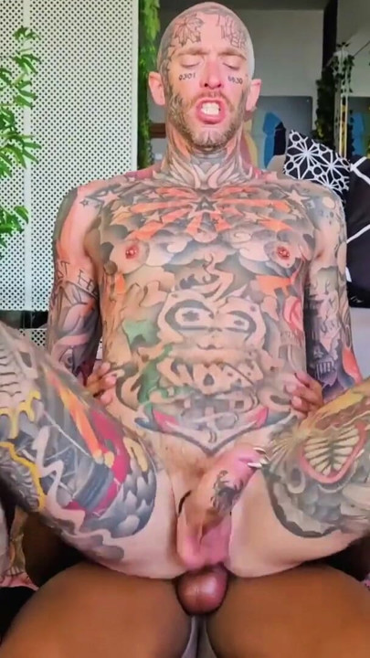 Inked cumslut gets fat Blatino cock | Clip 1