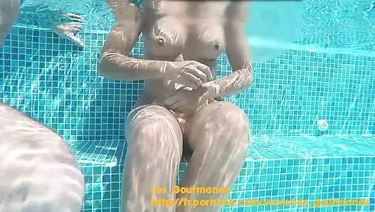 Sex in the Pool in Greece, with a Rambone Dildo and a Big Underwater Cumshot